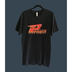 CANVAS- MENS BLACK FRONT LOGO "PARACLETE HIGH SCHOOL" COTTON T-SHIRT SIZE LARGE